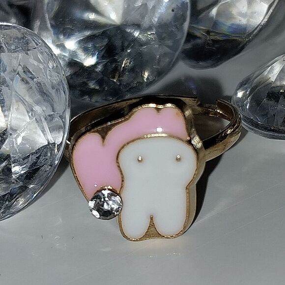 Super cute girls  jeweled tooth fairy adjustable ring - Picture 3 of 7